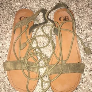 Olive Green Gianni Bini Lace Up Sandals!!!